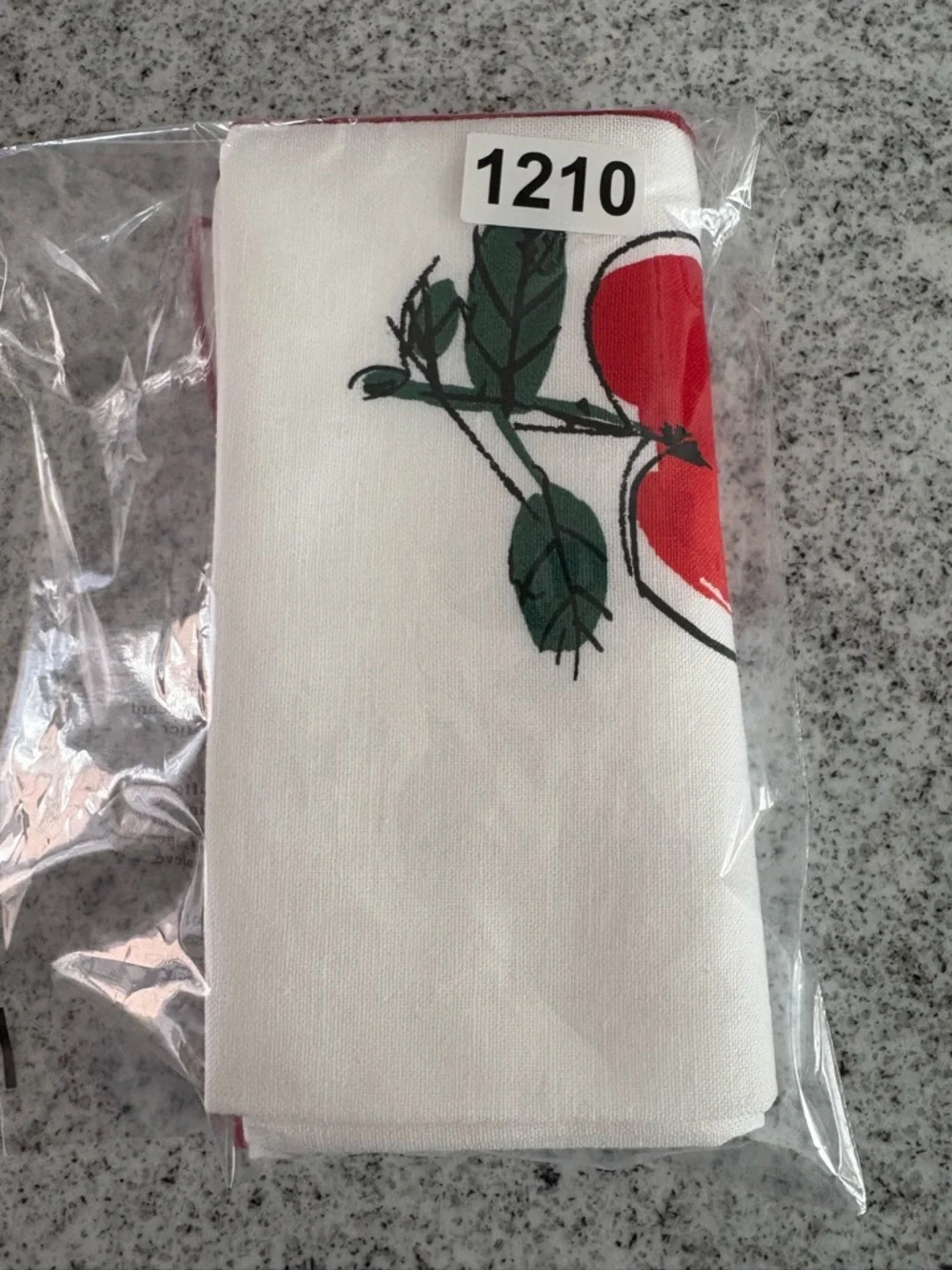 Vintage Vera napkins apple mid century modern red & white set of 5